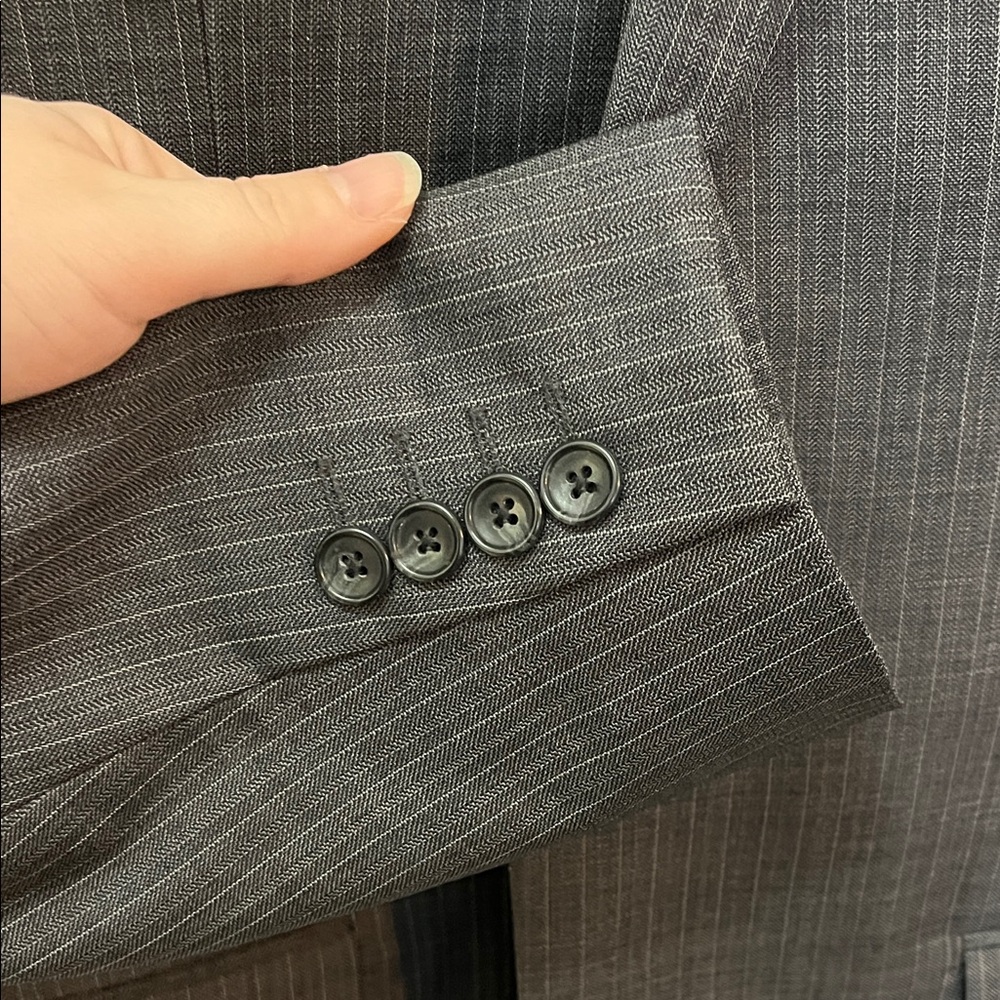 Marc Anthony Dark Gray Striped Blazer suit coat - Picture 6 of 10